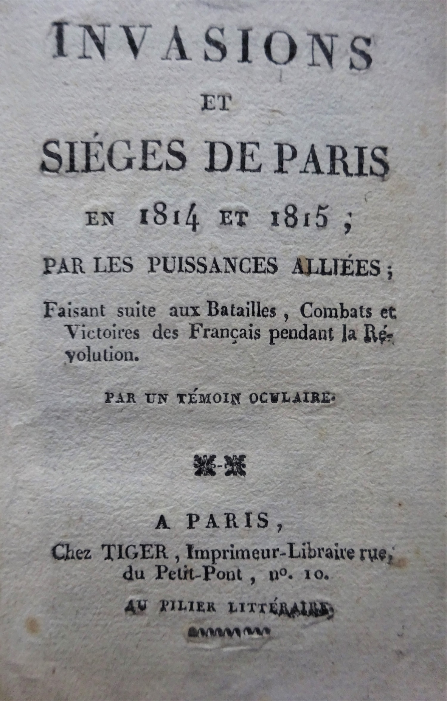 Invasions et sièges de Paris en 1814 et 1815