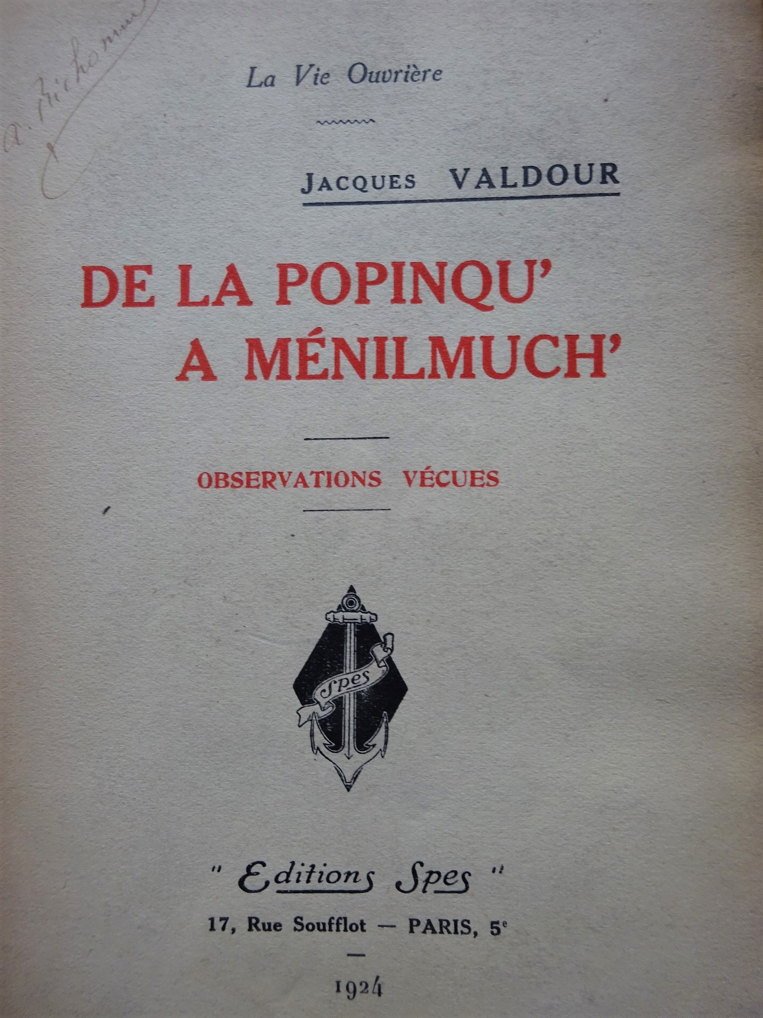 De la Popinq'à Ménilmuch' Observations vécues