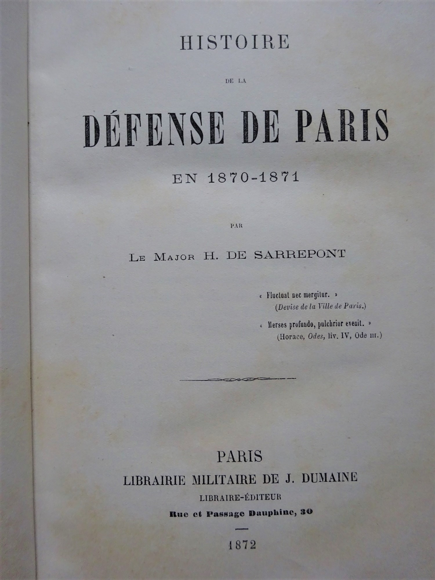 Histoire de la Défense de Paris