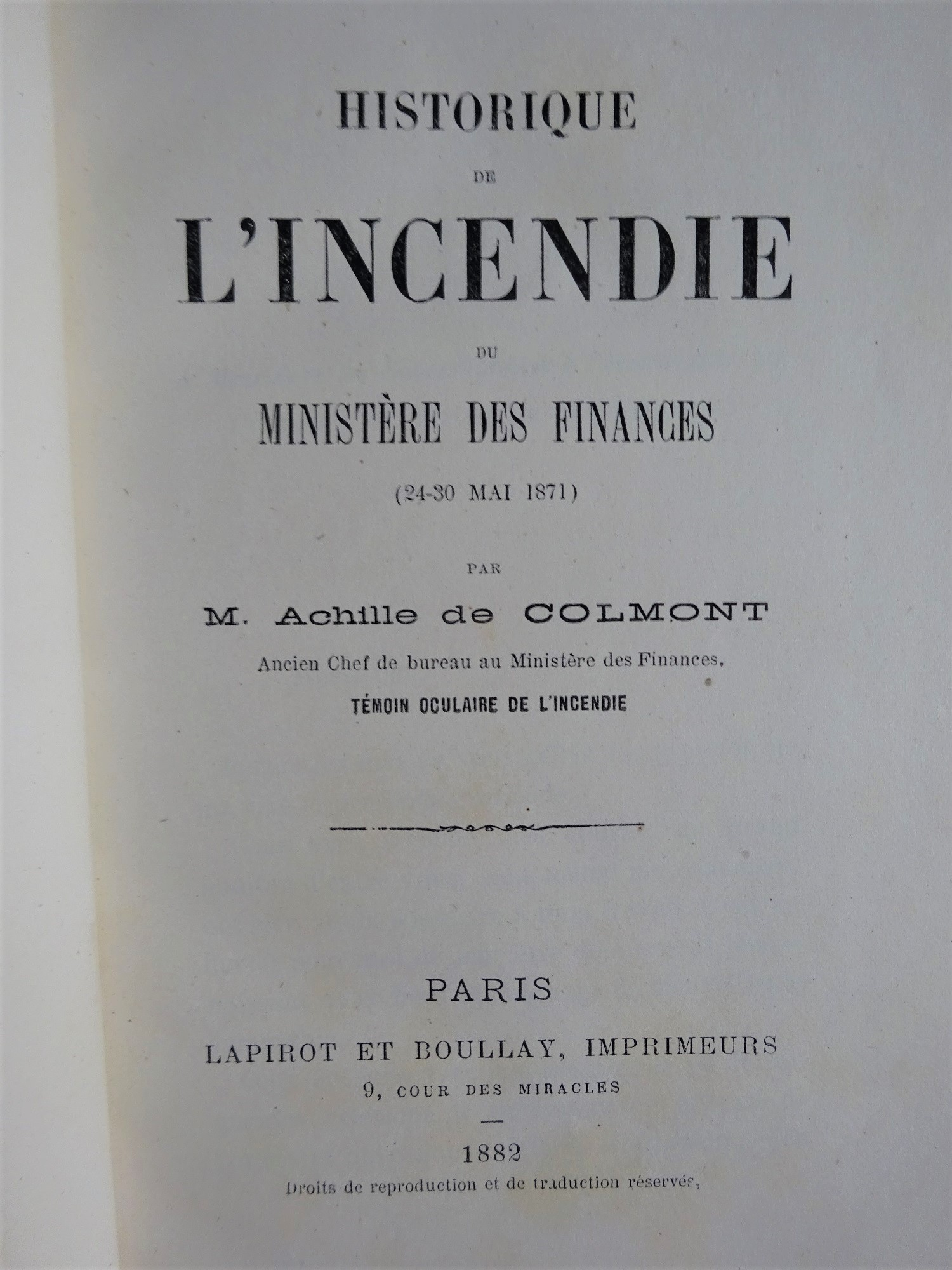 Historique de l'incendie du ministère des finances