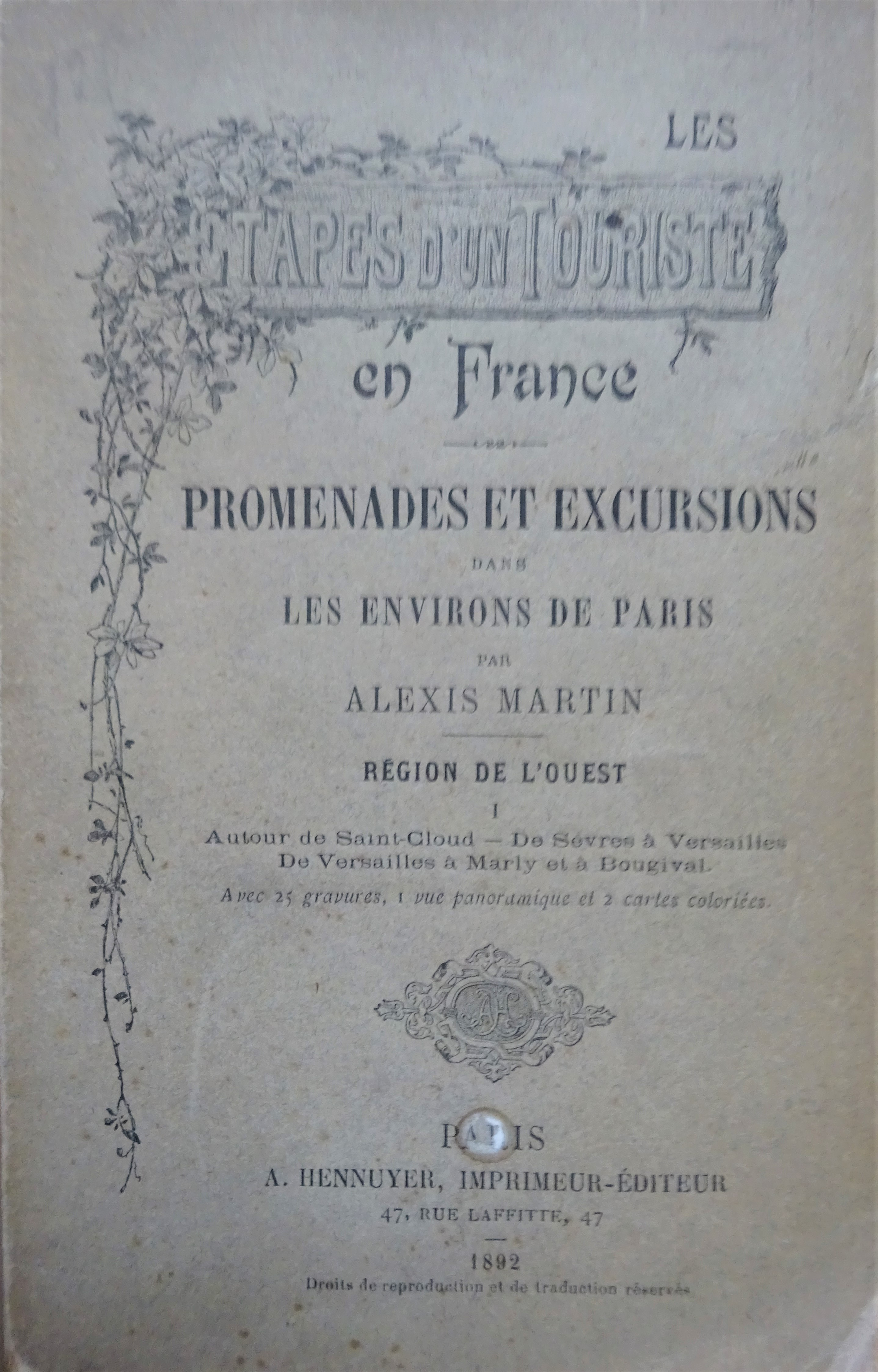 Promenades et excursions dans les environs de Paris. Région de l'Ouest