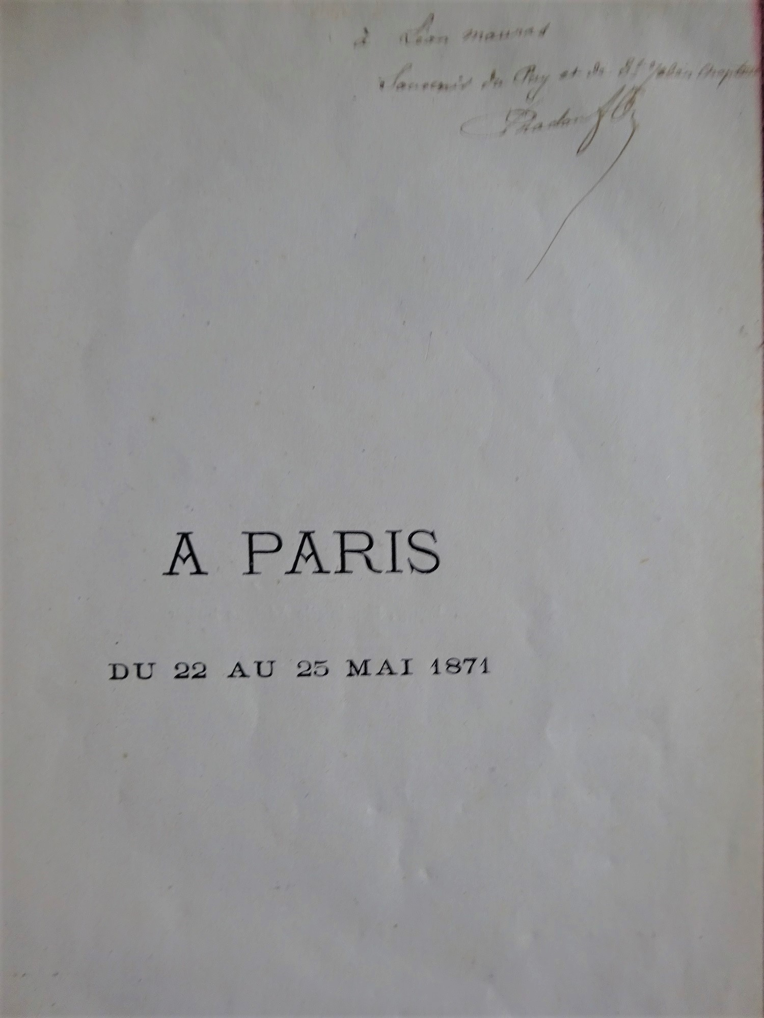 A Paris du 22 mars au 25 mai 1871