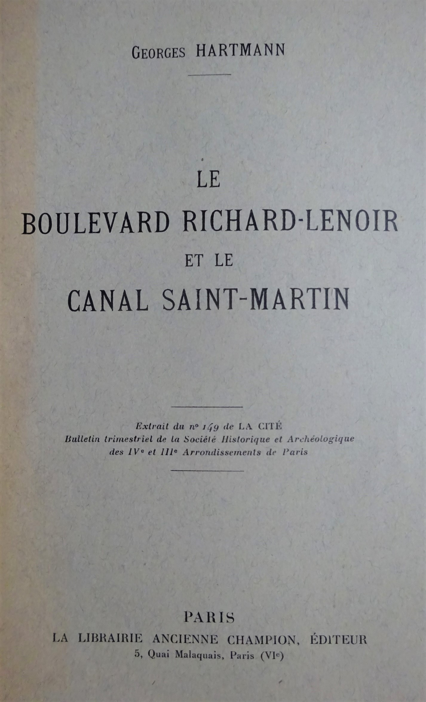 Le boulevard Richard-Lenoir et le canal Saint-Martin