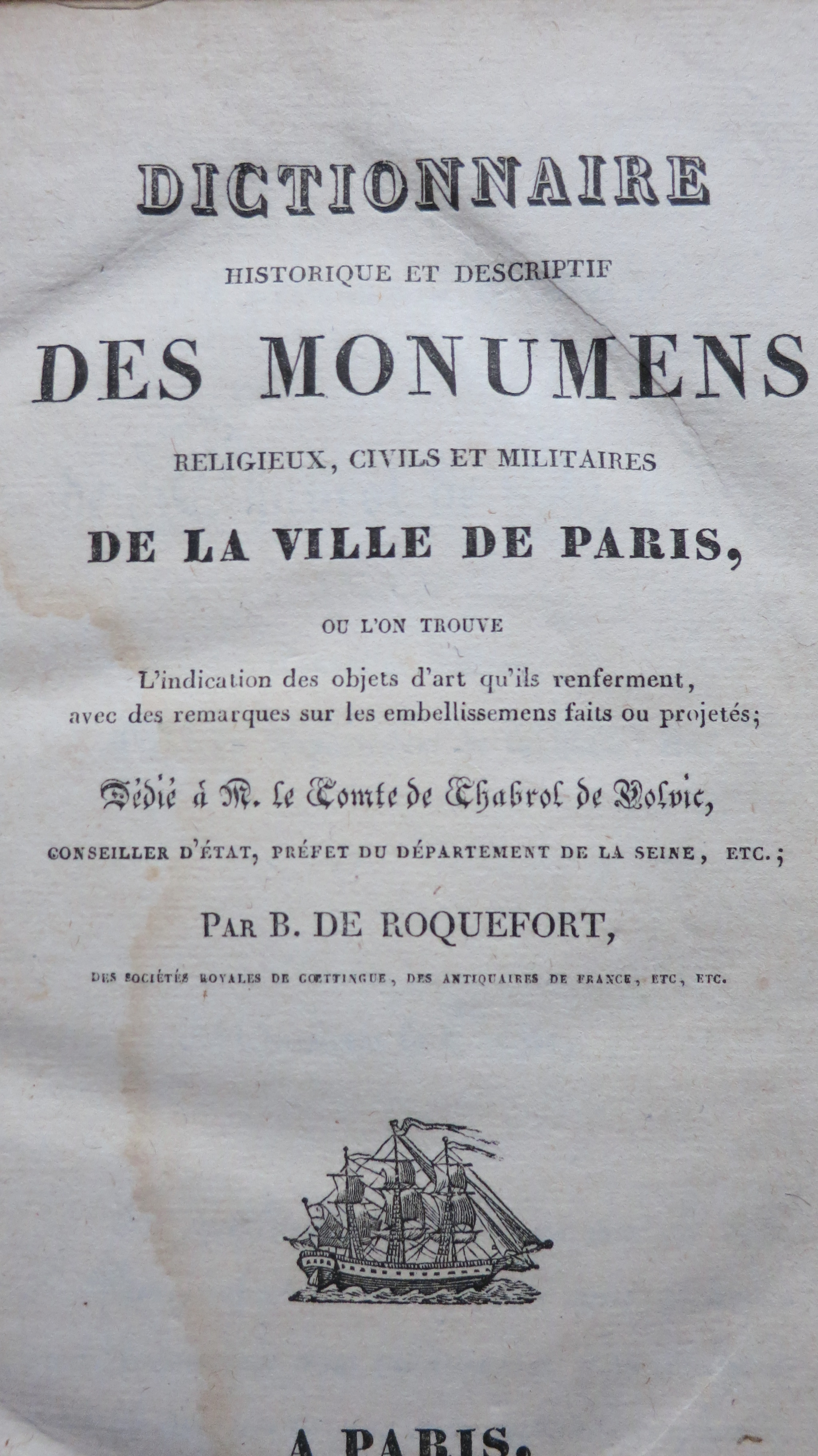 Dictionnaire historique et descriptif des monumens