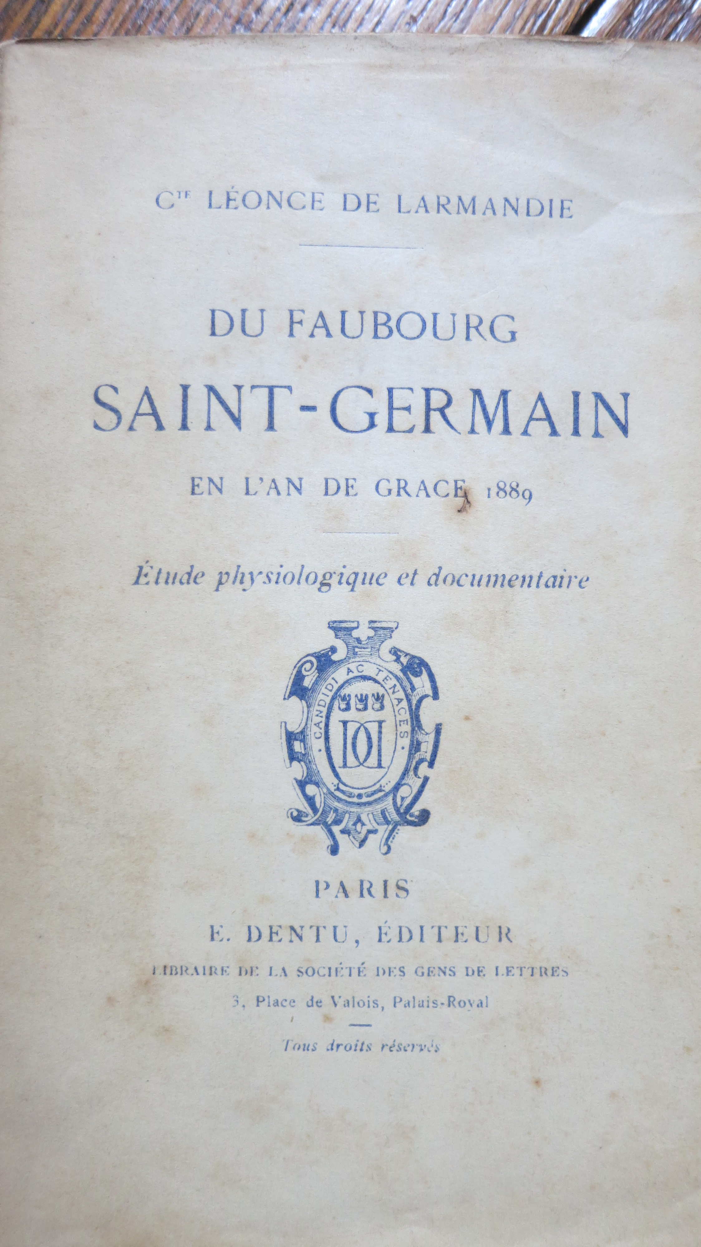 Du Faubourg Saint Germain en l'an de grâce 1889