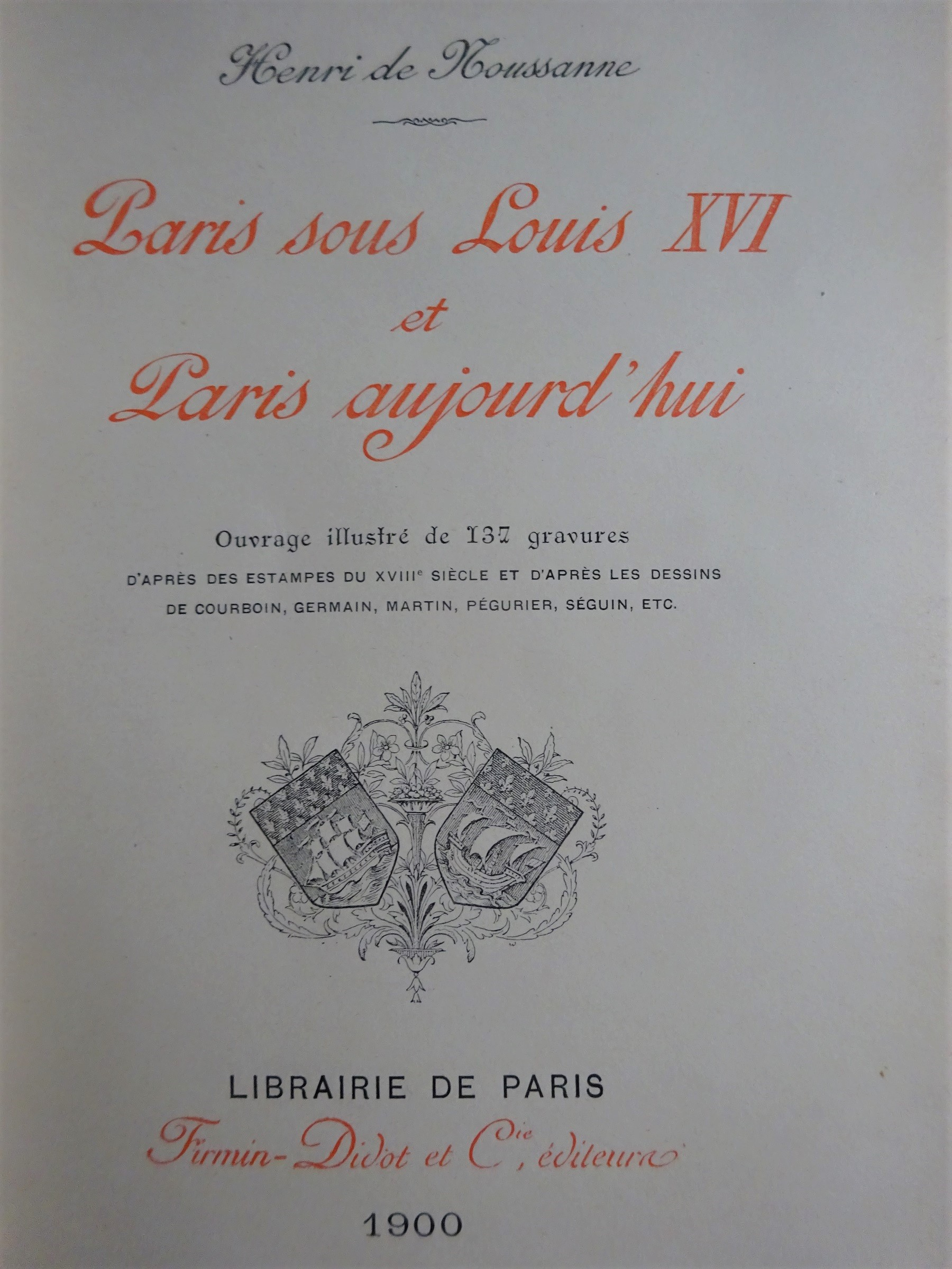 Paris sous Louis XVI et Paris aujourd'hui