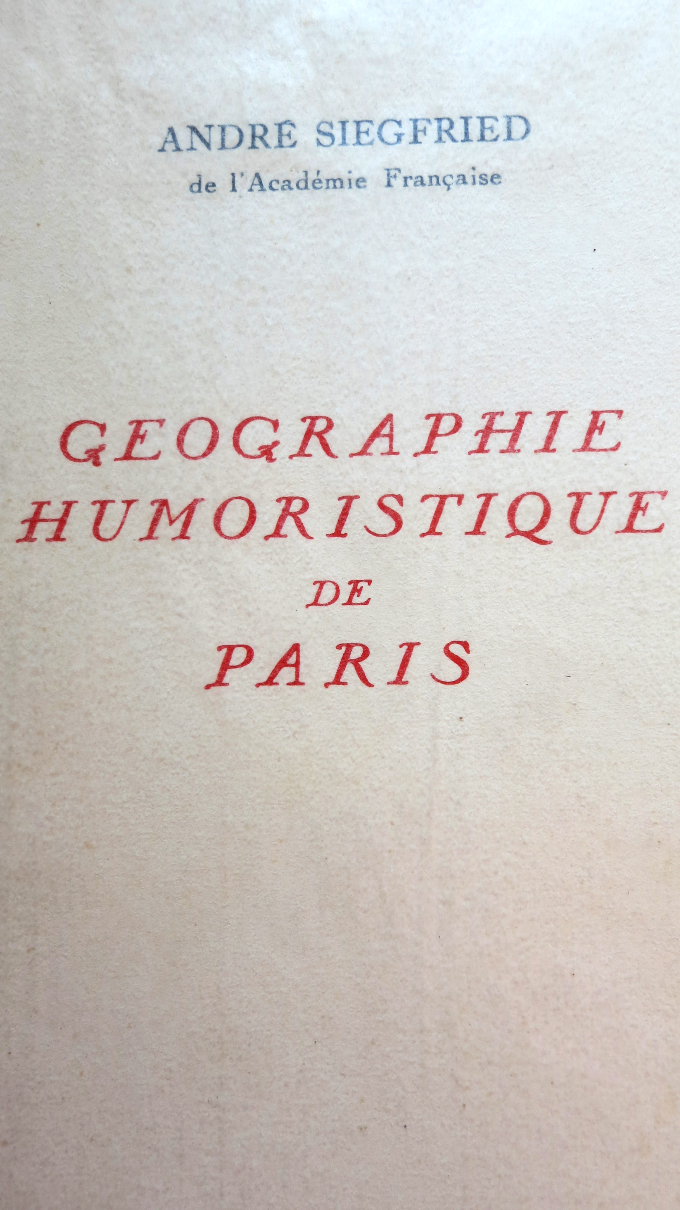 Géographie humoristique de Paris