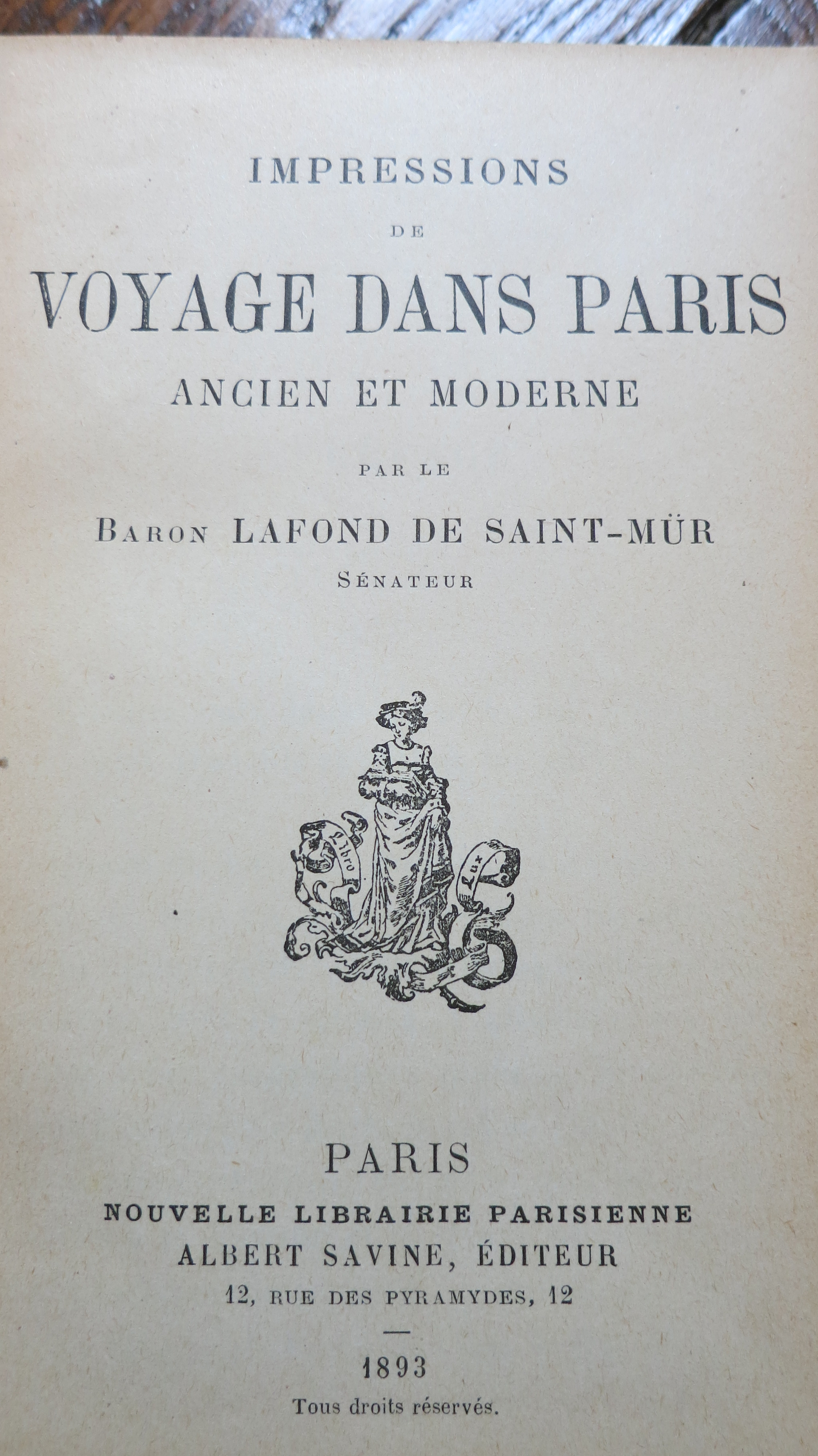 Impressions de voyage dans Paris ancien et moderne