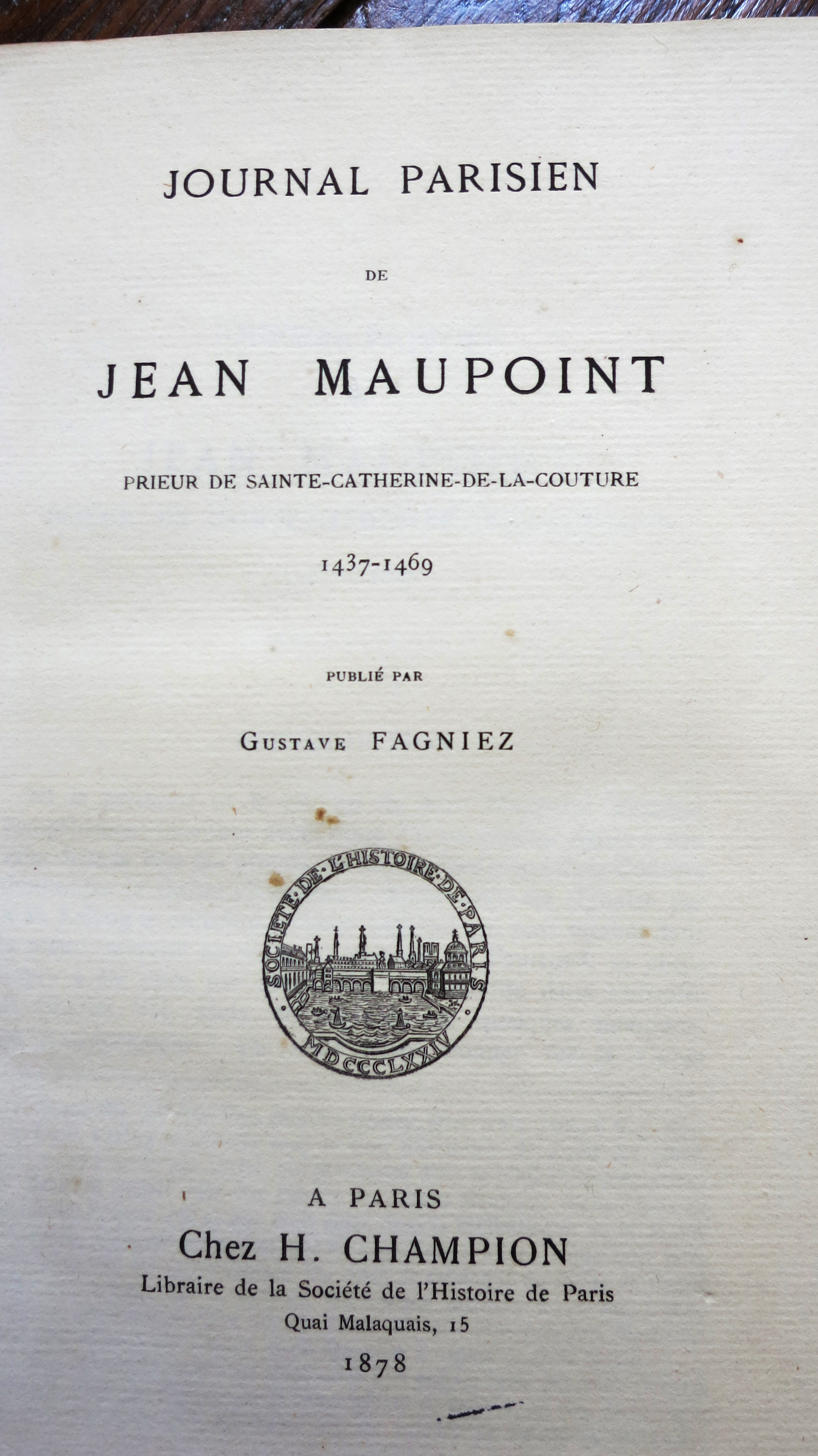 Journal Parisien de Jean Maupoint