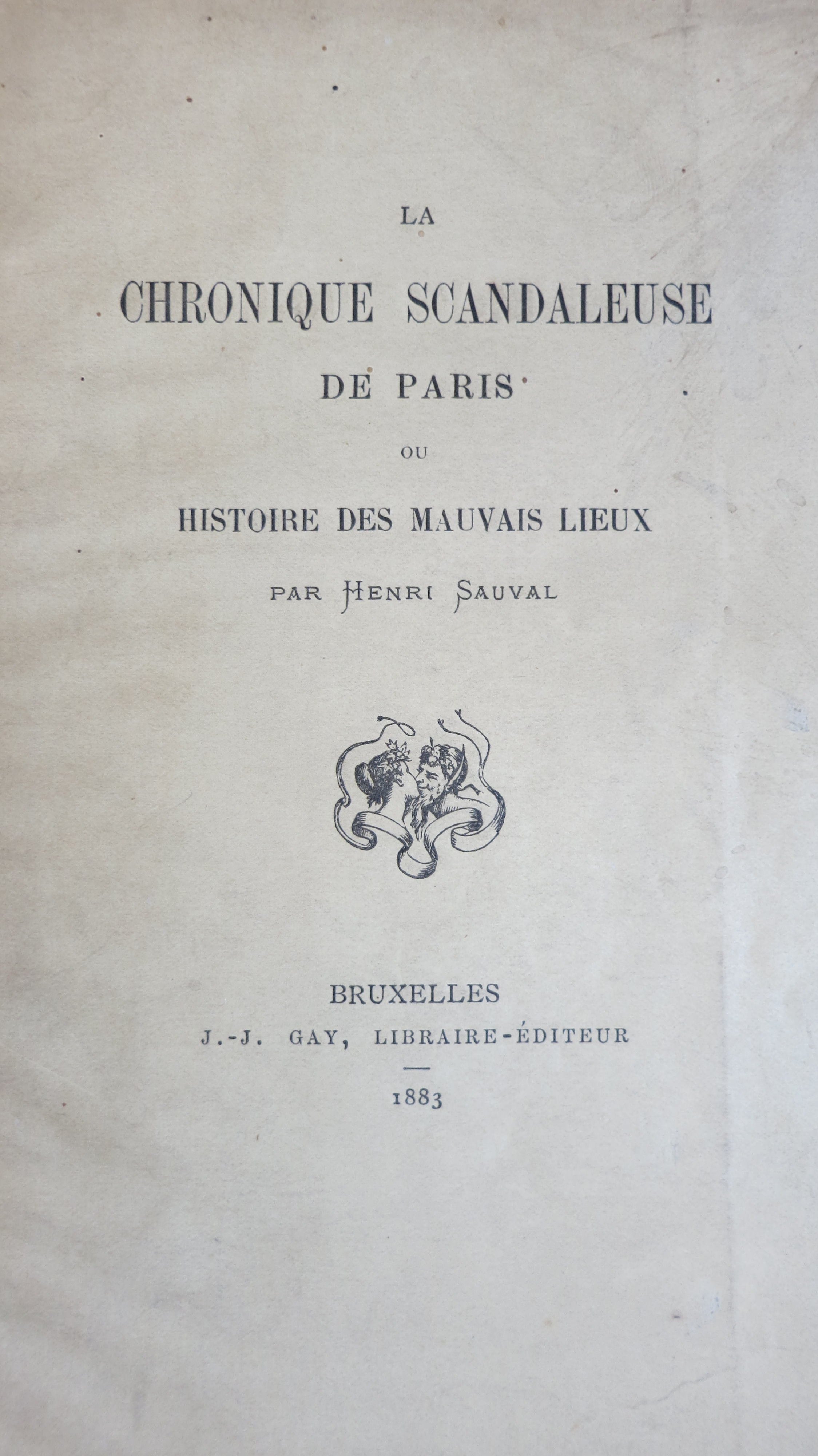 La chronique scandaleuse de Paris Edition Gay