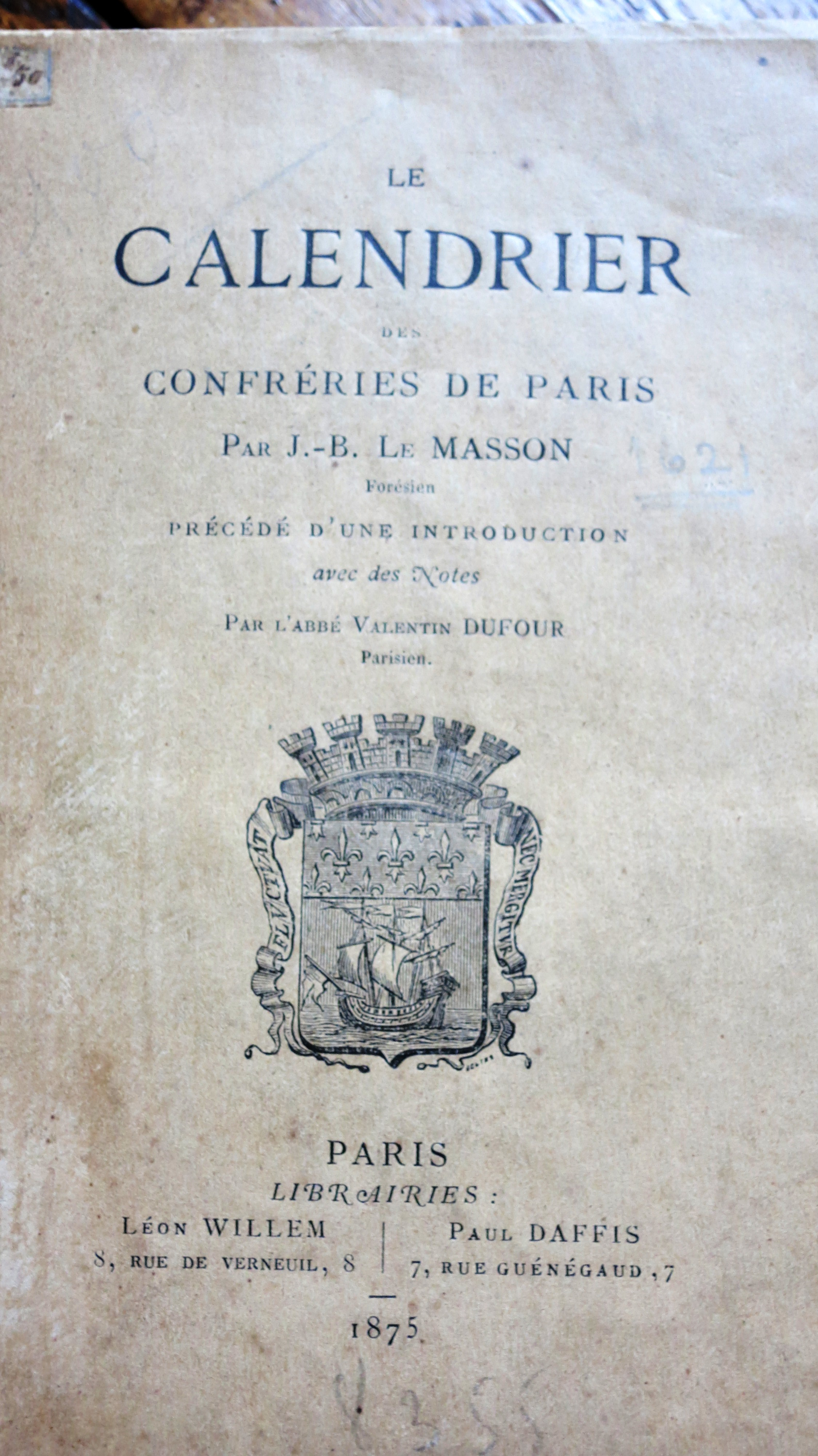 Le calendrier des confréries de Paris