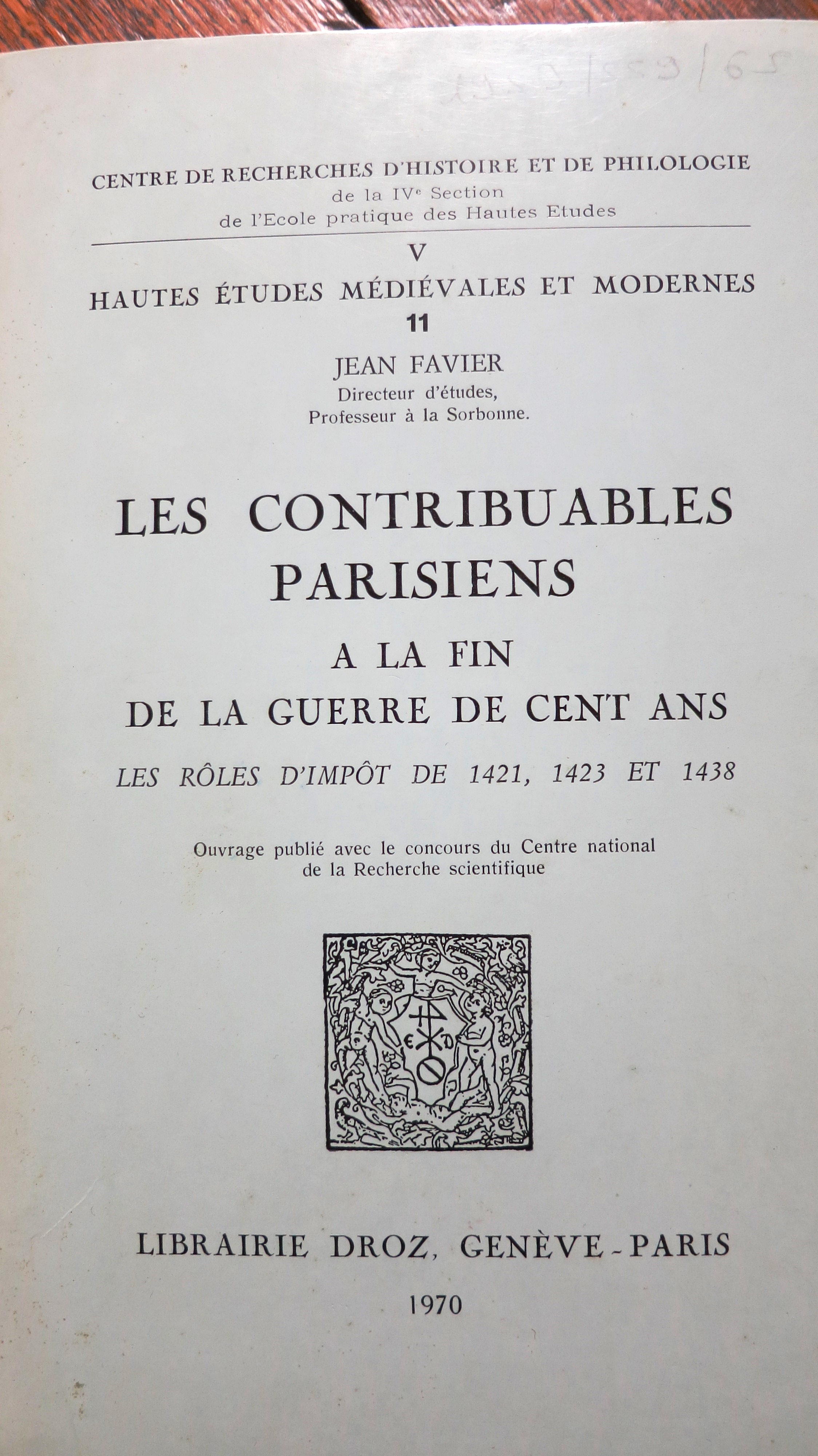 Les contribuables parisiens à la fin de la guerre de Cent ans