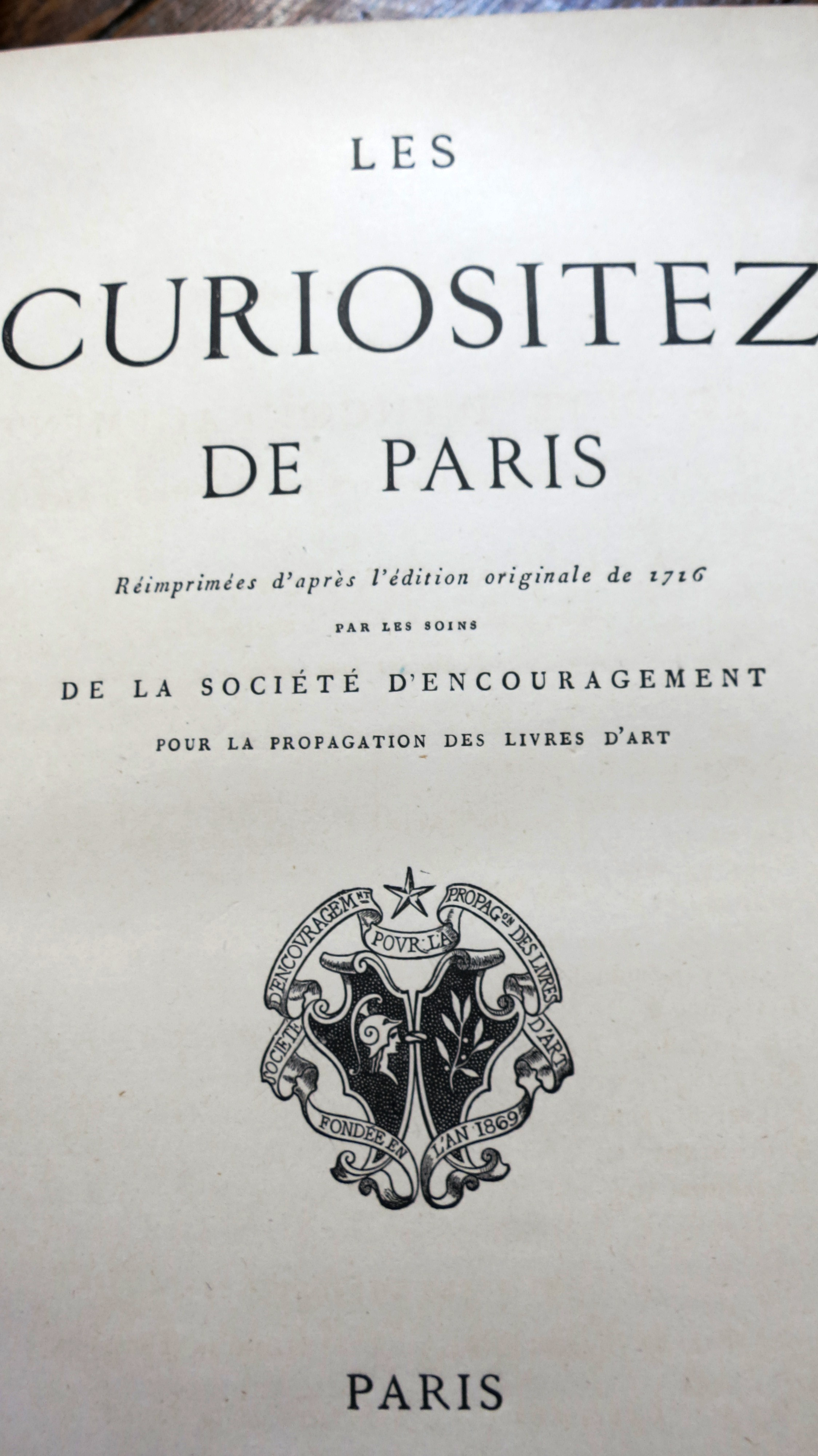 Les curiositez de Paris