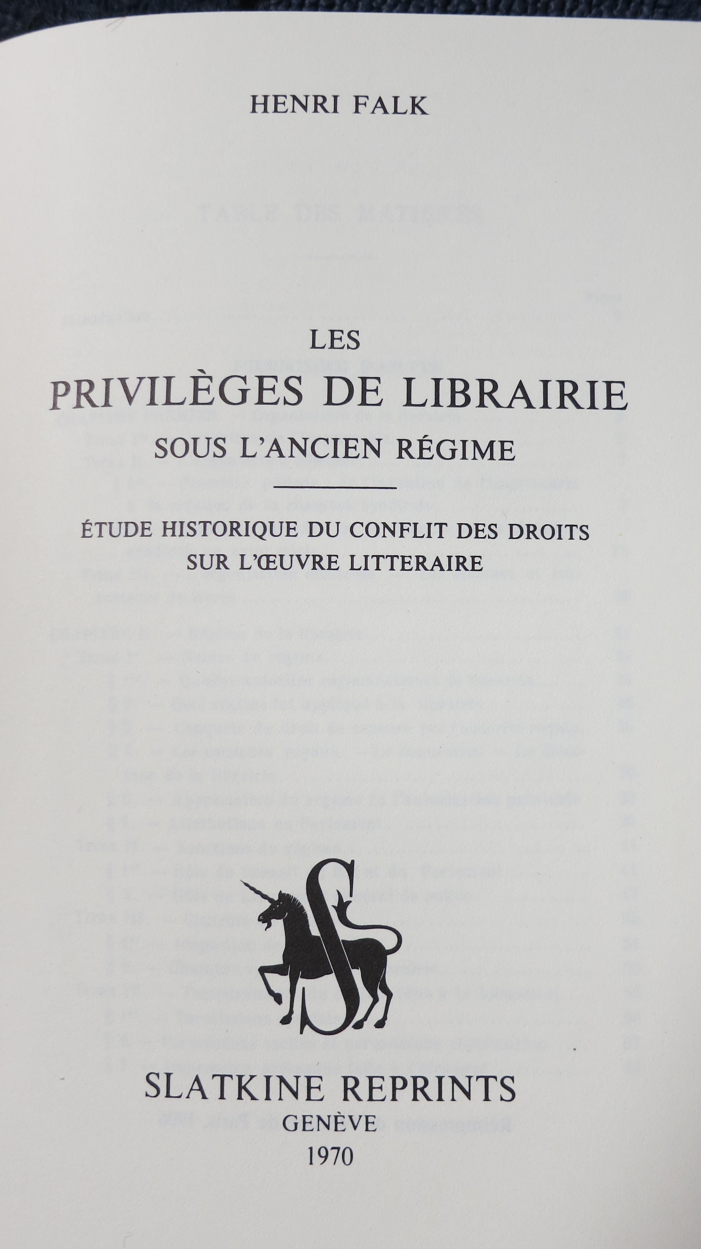 Les privilèges de librairie sous l'Ancien Régime