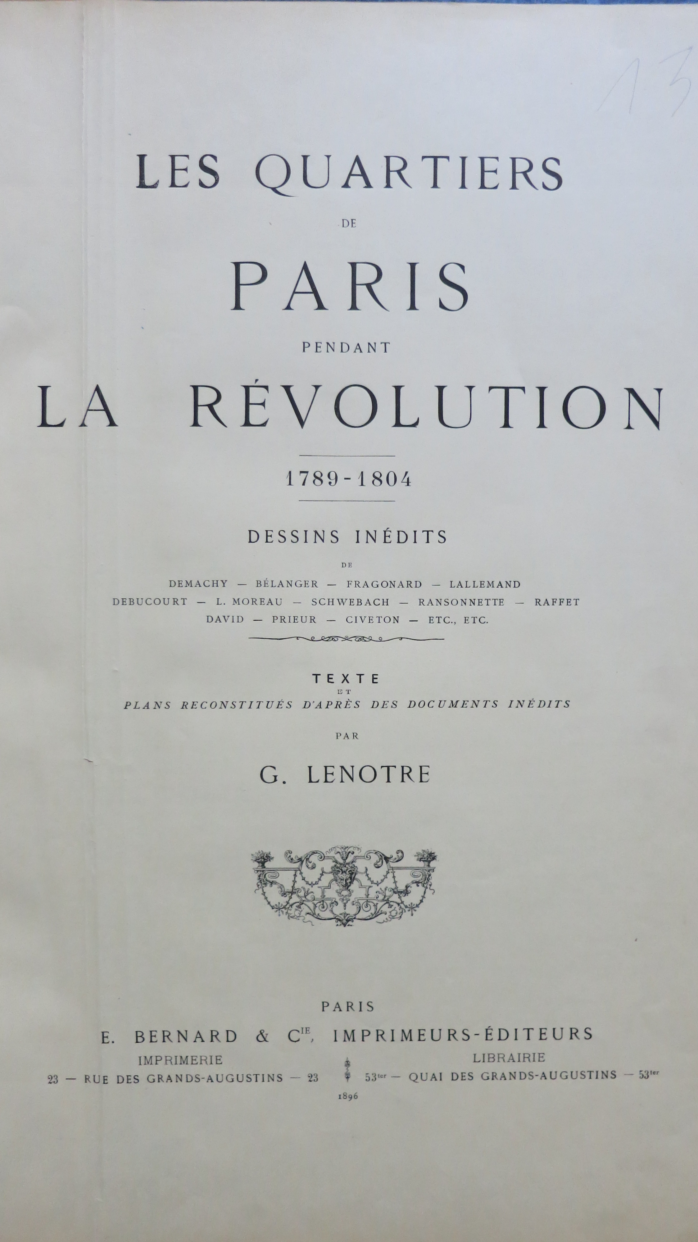 Les quartiers de Paris pendant la Révolution