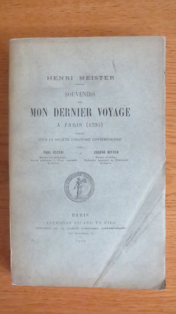 Souvenirs de mon dernier voyage à Paris (1795)