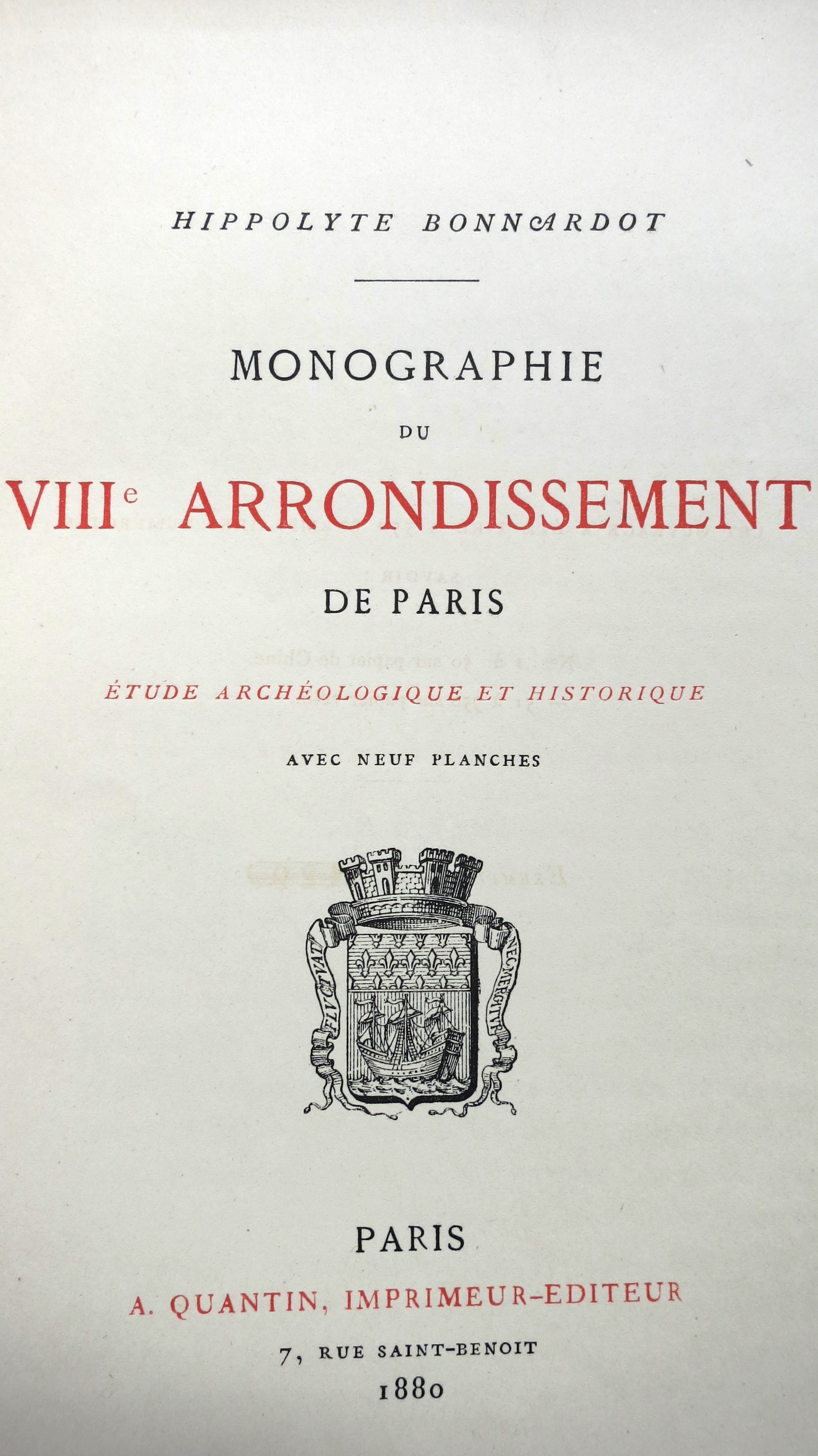 Monographie du VIIIe arrondissement