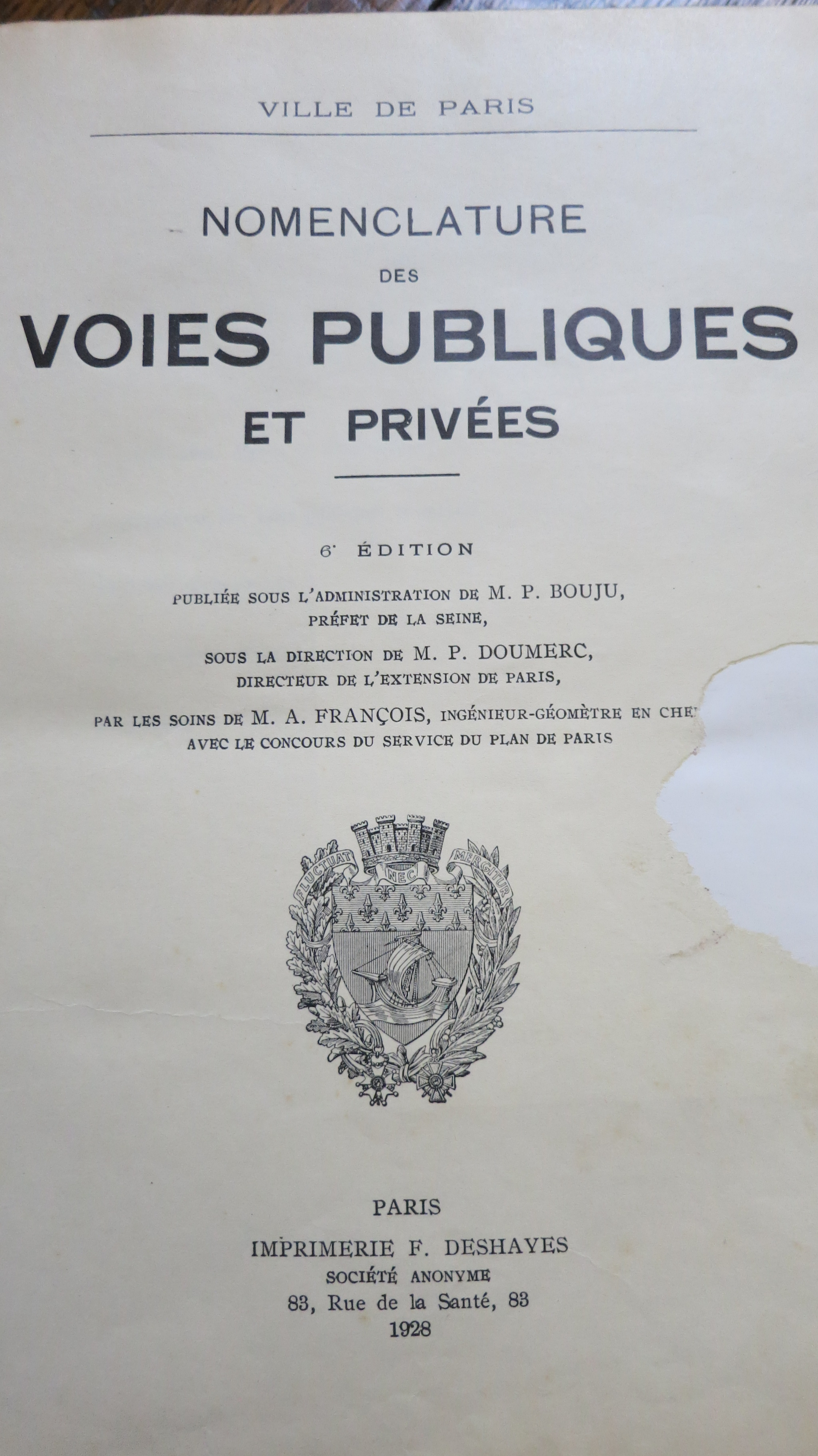 Nomenclature des voies publiques et privées