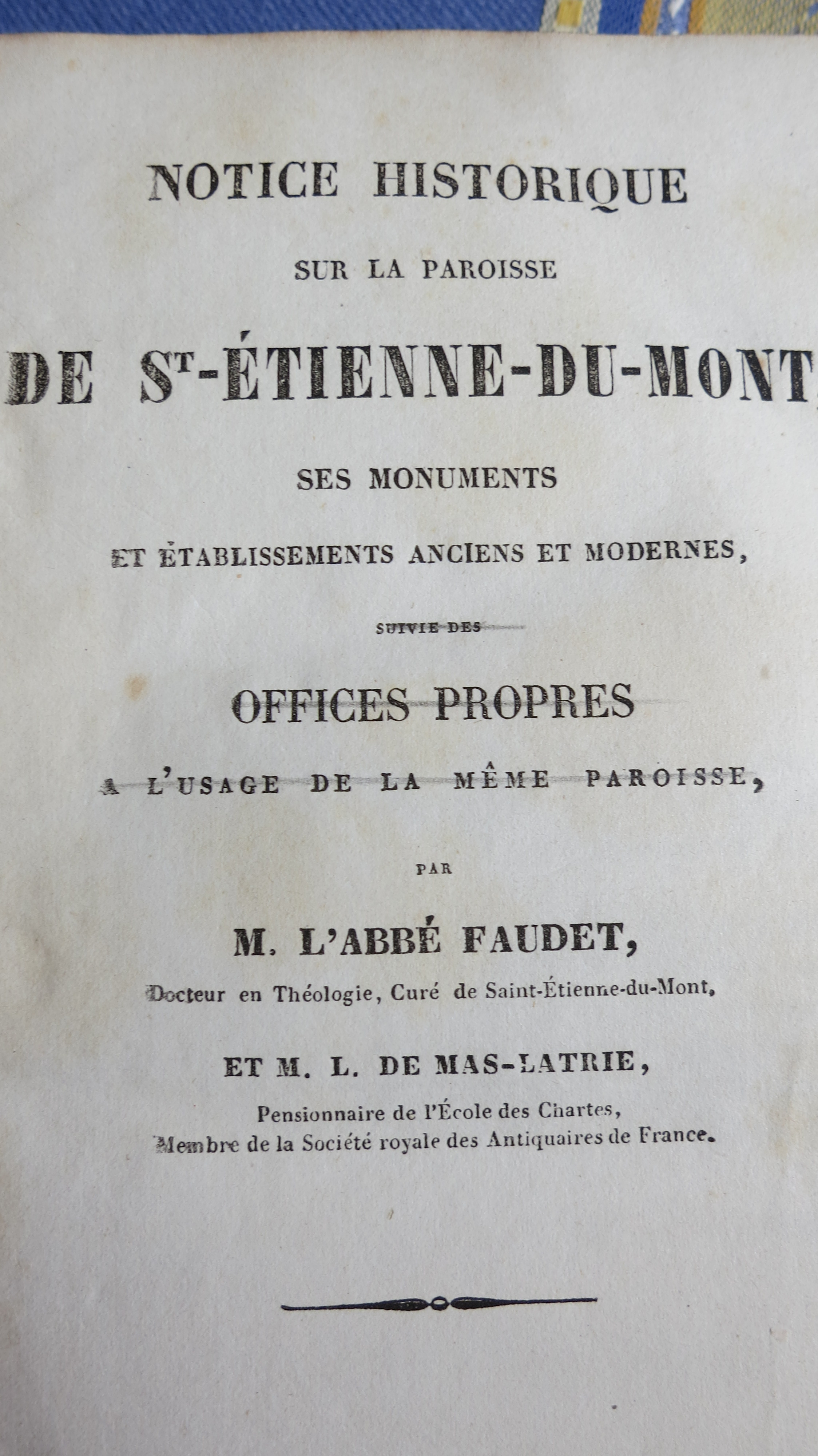 Notice historique sur la paroisse de Saint Etienne du Mont  l'Hôtel de Cluny au Moyen Age