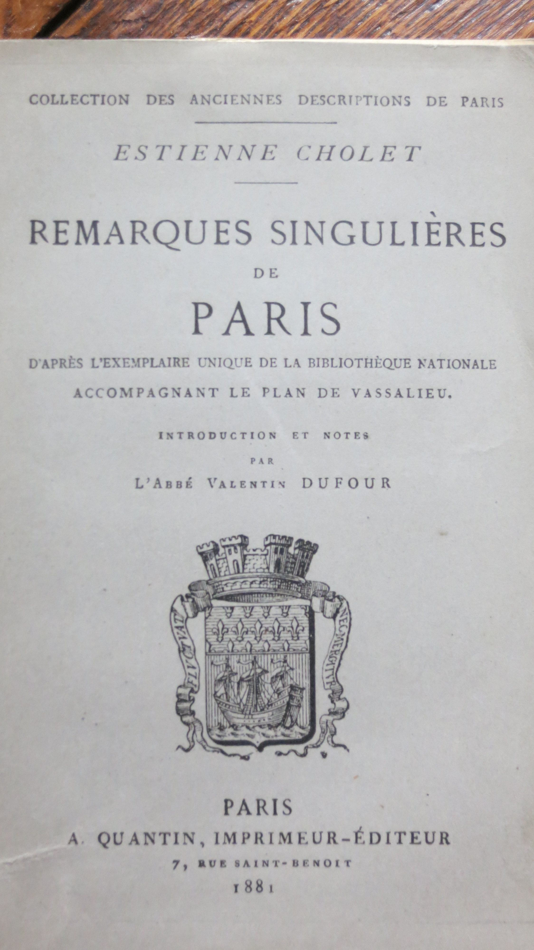 Remarques singulières de Paris