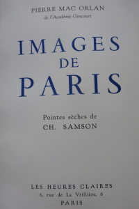 Images de Paris. Pointes sèches de Ch.Samson