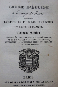 Eucologe ou livre d'église à l'usage de Paris