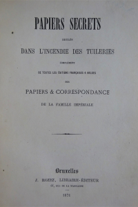 Papiers secrets brulés dans l'incendie des Tuileries