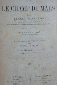 Le Champ de Mars. 1751-1889