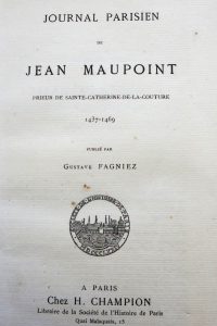 Journal Parisien de Jean Maupoint