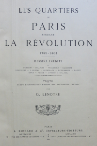 Les quartiers de Paris pendant la Révolution