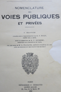 Nomenclature des voies publiques et privées