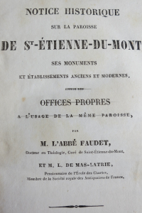 Notice historique sur la paroisse de Saint Etienne du Mont  l'Hôtel de Cluny au Moyen Age