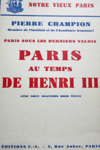 Paris au temps de Henri III