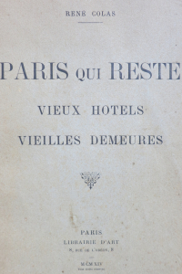 Paris qui reste vieux hôtels vieilles demeures.